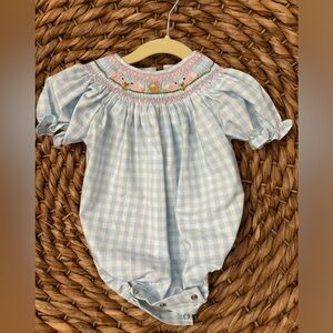 Baby girl Sweet Dream bunny bubble. Blue and white. Size 9 months. Worn once.